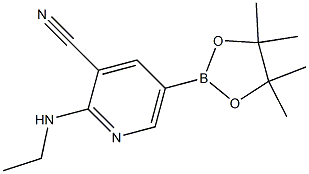 2-(ethylamino)-5-(4,4,5,5-tetramethyl-1,3,2-dioxaborolan-2-yl)pyridine-3-carbonitrile Struktur