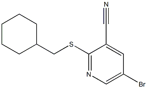 5-bromo-2-(cyclohexylmethylthio)pyridine-3-carbonitrile Struktur