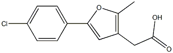 [5-(4-Chlorophenyl)-2-Methylfuran-3-yl]-acetic acid Struktur