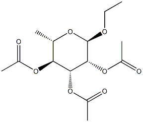 Ethyl 2,3,4-tri-O-acetyl-a-L-rhamnopyranoside Struktur