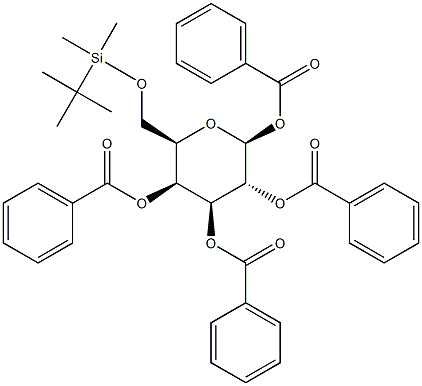 1,2,3,4-Tetra-O-benzoyl-6-O-tert-butyldimethylsilyl-b-D-galactopyranose Struktur