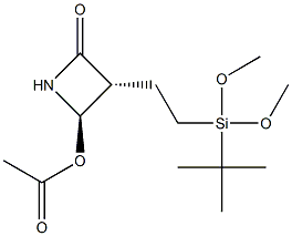 (3R,4R)-4-acetoxy-3-[(tert-butyl-dimethoxysilyl)-ethyl]-2-azetidinone Struktur