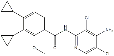 3,4-dicyclopropylmethoxy-N-(3,5-dichloro-4-aminopyridyl)benzamide Struktur