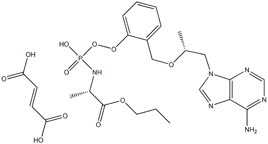 (2S)-propyl 2-((((((R)-1-(6-amino-9H-purin-9-yl)propan-2-yl)
oxy)methyl)(phenoxy)phosphoryl)amino)propanoate fumaric 
acid salt Struktur