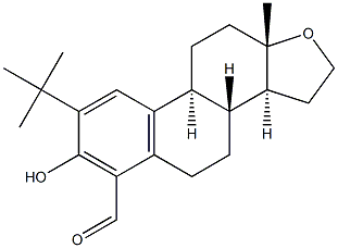 2-(1,1-Dimethylethyl)-3-hydroxy-17-oxoestra-1,3,5(10)-triene-4-carboxaldehyde Struktur