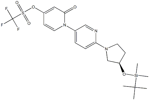 (R)-6'-(3-((tert-Butyldimethylsilyl)oxy)pyrrolidin-1-yl)-2-oxo-2H-[1,3'-bipyridin]-4-yl trifluoromethanesulfonate Struktur