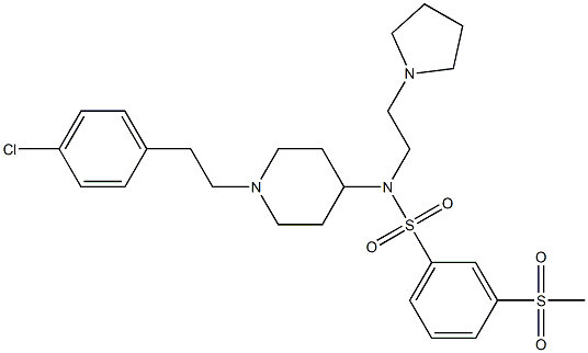 N-(1-[2-(4-CHLOROPHENYL)ETHYL]PIPERIDIN-4-YL)-3-(METHYLSULFONYL)-N-(2-PYRROLIDIN-1-YLETHYL)BENZENESULFONAMIDE Struktur