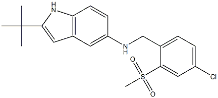 2-TERT-BUTYL-N-[4-CHLORO-2-(METHYLSULFONYL)BENZYL]-1H-INDOL-5-AMINE Struktur