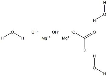 Dimagnesium dihydroxide carbonate trihydrate Struktur