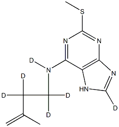 2-Methylthio-N6-Isopentenyladenine-D6 Struktur