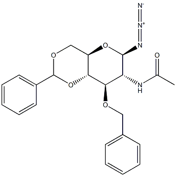 2-Acetamido-3-O-benzyl-4,6-O-benzylidene-2-deoxy-b-D-glucopyranosylazide Struktur