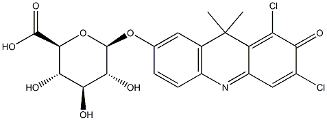 9H-(1,3-Dichloro-9,9-dimethylacridin-2-one-7-yl)b-D-glucuronide Struktur