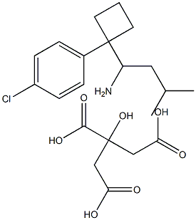 1-[1-(4-chlorophenyl) cyclobutyl]-3-methylbutylamine citrate Struktur