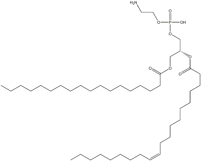 2-aminoethoxy-[(2R)-2-[(Z)-icos-11-enoyl]oxy-3-octadecanoyloxy-propoxy]phosphinic acid Struktur