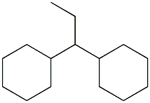 1,1-Dicyclohexylpropane. Struktur