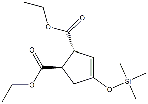 3-Cyclopentene-1,2-dicarboxylic acid, 4-trimethylsilyloxy-, diethyl es ter, trans- Struktur