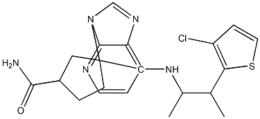 4-(7-((2-3-chloro-2-thienyl)-1-methyl-propylamino)-3H-imidazo(4,5-b)pyridyl-3-yl)cyclopentane carboxamide Struktur