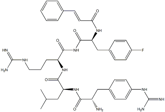 N-cinnamoyl-p-fluorophenylalanyl-p-guanidinophenylalanyl-leucyl-argininamide Struktur