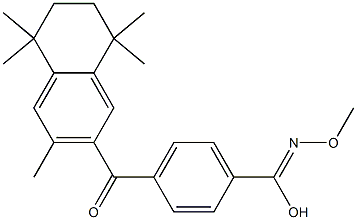 4-((3,5,5,8,8-pentamethyl--5,6,7,8-tetrahydro-2-naphthyl)carbonyl)benzoic acid O-methyloxime Struktur