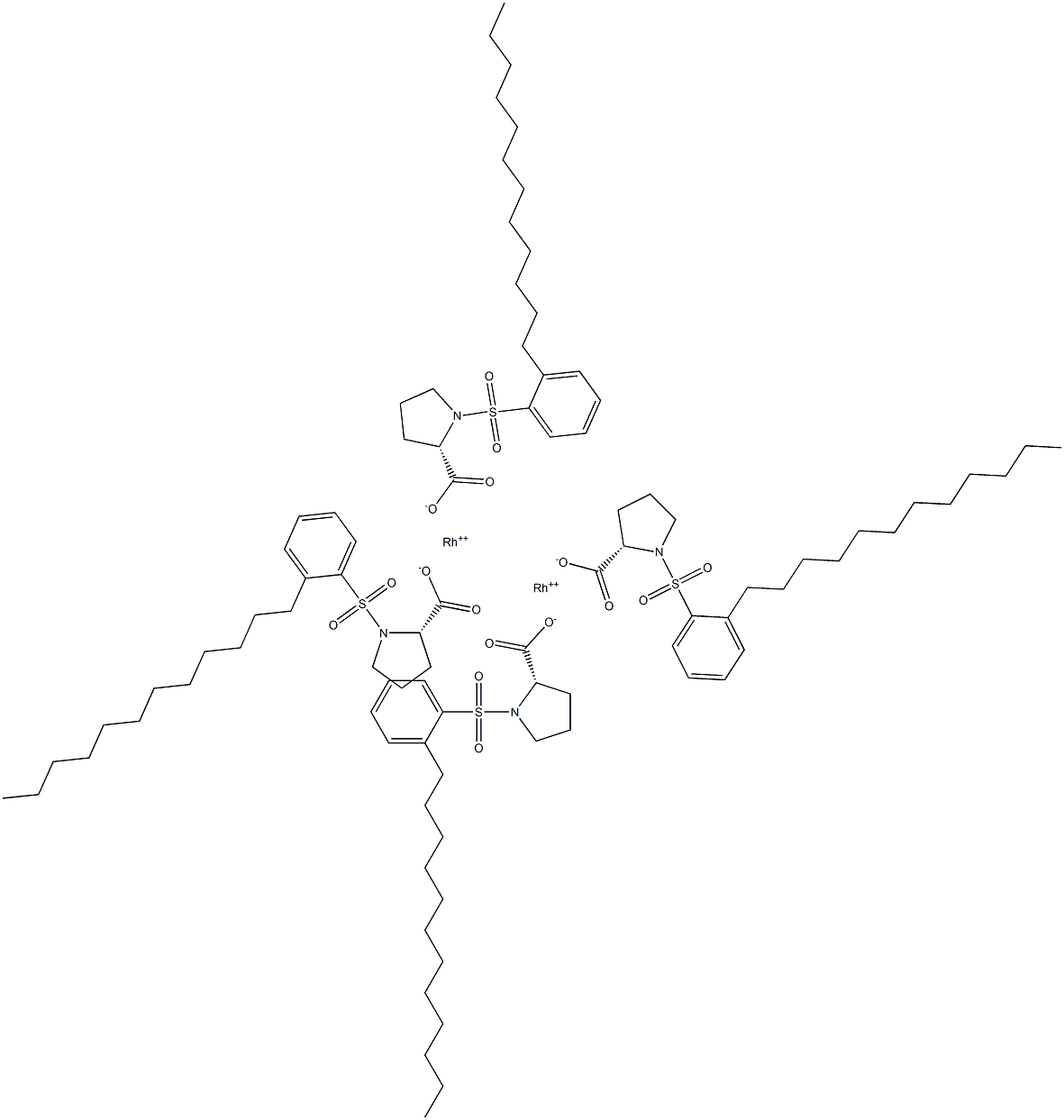 dirhodium tetrakis(S-(N-dodecylbenzenesulfonyl)prolinate) Struktur