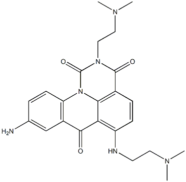 9-amino-2-(2-(dimethylamino)ethyl)-6-((2-(dimethylamino)ethyl)amino)-2,3-dihydro-1H,7H-pyrimido(5,6,1-de)acridine-1,3,7-trione Struktur