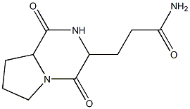 3-(2-carbamoylethyl)-2,3,6,7,8,8a-hexahydro-1H,4H-pyrrolo(1,2-a)pyrazin-1,4-dione Struktur