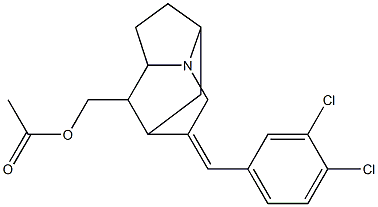 2-(acetoxymethyl)-9-(3,4-dichlorophenylmethylene)-7-azatricyclo(4.3.1.0(3,7))decane Struktur