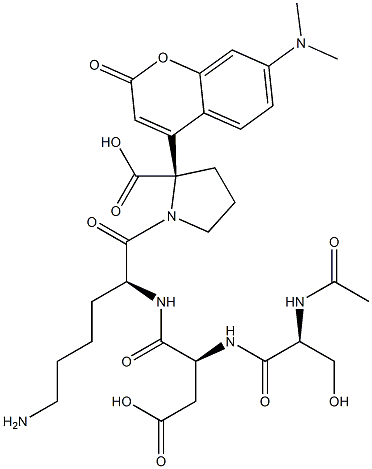 (7-(dimethylamino)-2-oxobenzopyran-4-yl)acetyl-seryl-aspartyl-lysyl-proline Struktur