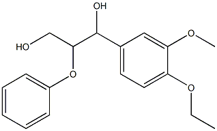 1-(4-ethoxy-3-methoxyphenyl)-2-phenoxypropane-1,3-diol Struktur