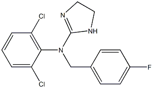 2-(N-(2,6-dichlorophenyl)-N-(4-fluorobenzyl)amino)imidazoline Struktur