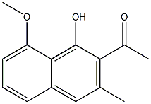 2-acetyl-1-hydroxy-8-methoxy-3-methylnaphthalene Struktur