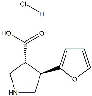 (+-)-trans-4-(2-furanyl)-pyrrolidine-3-carboxylic acid hydrochloride Struktur