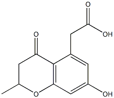 2-(7-hydroxy-2-methyl-4-oxo-chroman-5-yl)acetic acid Struktur