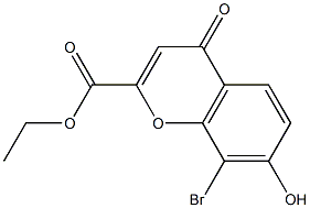 ethyl 8-bromo-7-hydroxy-4-oxo-chromene-2-carboxylate Struktur