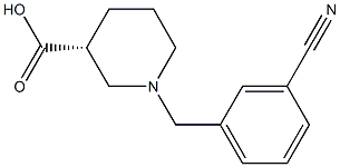 (3R)-1-(3-cyanobenzyl)piperidine-3-carboxylic acid Struktur