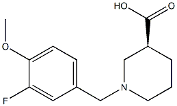 (3S)-1-(3-fluoro-4-methoxybenzyl)piperidine-3-carboxylic acid Struktur