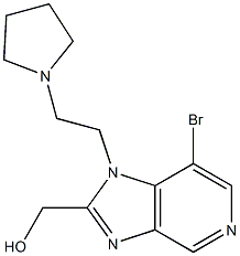 [7-bromo-1-(2-pyrrolidin-1-ylethyl)-1H-imidazo[4,5-c]pyridin-2-yl]methanol Struktur