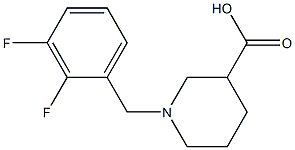 1-(2,3-difluorobenzyl)piperidine-3-carboxylic acid Struktur