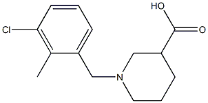 1-(3-chloro-2-methylbenzyl)piperidine-3-carboxylic acid Struktur