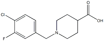 1-(4-chloro-3-fluorobenzyl)piperidine-4-carboxylic acid Struktur