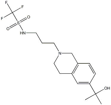 1,1,1-trifluoro-N-{3-[6-(1-hydroxy-1-methylethyl)-3,4-dihydroisoquinolin-2(1H)-yl]propyl}methanesulfonamide Struktur