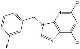 2,6-dichloro-9-(3-fluorobenzyl)-9H-purine Struktur