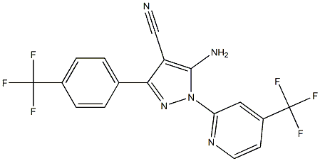 5-amino-3-[4-(trifluoromethyl)phenyl]-1-[4-(trifluoromethyl)pyridin-2-yl]-1H-pyrazole-4-carbonitrile Struktur