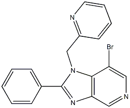 7-bromo-2-phenyl-1-(pyridin-2-ylmethyl)-1H-imidazo[4,5-c]pyridine Struktur