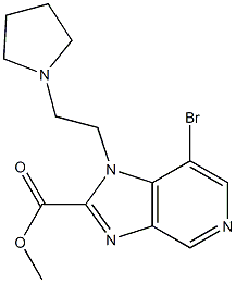 methyl 7-bromo-1-(2-pyrrolidin-1-ylethyl)-1H-imidazo[4,5-c]pyridine-2-carboxylate Struktur