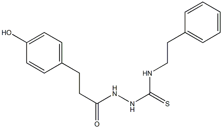 N1-PHENETHYL-2-[3-(4-HYDROXYPHENYL)PROPANOYL]HYDRAZINE-1-CARBOTHIOAMIDE Struktur