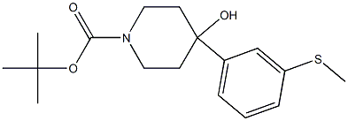 4-HYDROXY-4-(3-METHYLSULFANYLPHENYL)-PIPERIDIN-1-CRBOXYLIC ACID TERT-BUTYL ESTER Struktur