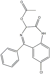 3-ACETOXY-7-CHLORO-5-PHENYL-1,3-DIHYDRO-2H-1,4-BENZODIAZEPINE-2-ONE Struktur