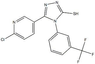 5-(6-CHLOROPYRIDIN-3-YL)-4-(3-(TRIFLUOROMETHYL)PHENYL)-1,2,4-TRIAZOLE-3-THIOL, Struktur