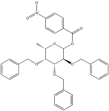 P-NITROBENZOYL-2,3,4-TRI-O-BENZYL-ALPHA,BETA-L-FUCOPYRANOSE Struktur